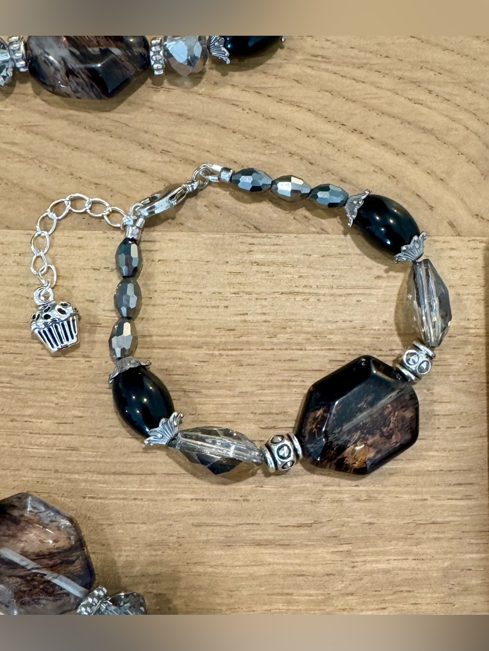 Artisan Upcycled Antique Victorian Belt Buckle Ghost Crystal Beaded 3 Piece Set🧁 - Picture 14 of 14